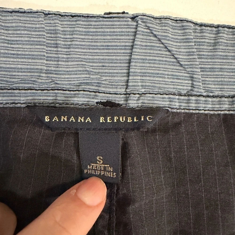 Banana Republic Casual Wide Leg Snap Pinstripe Pants size Small